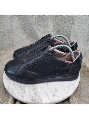 Kizik Shoes Mens Size 8 Wide Black Leather Athens Laceless Shoes *Read*